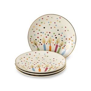 Candles and Confetti 7" Cake Plates 2 Sets of 4